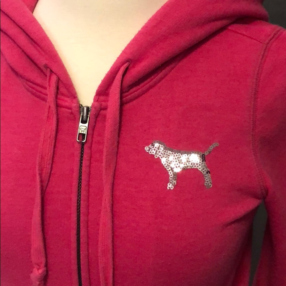 Pink Victoria’s Secret hoodie size XS - Picture 2 of 5